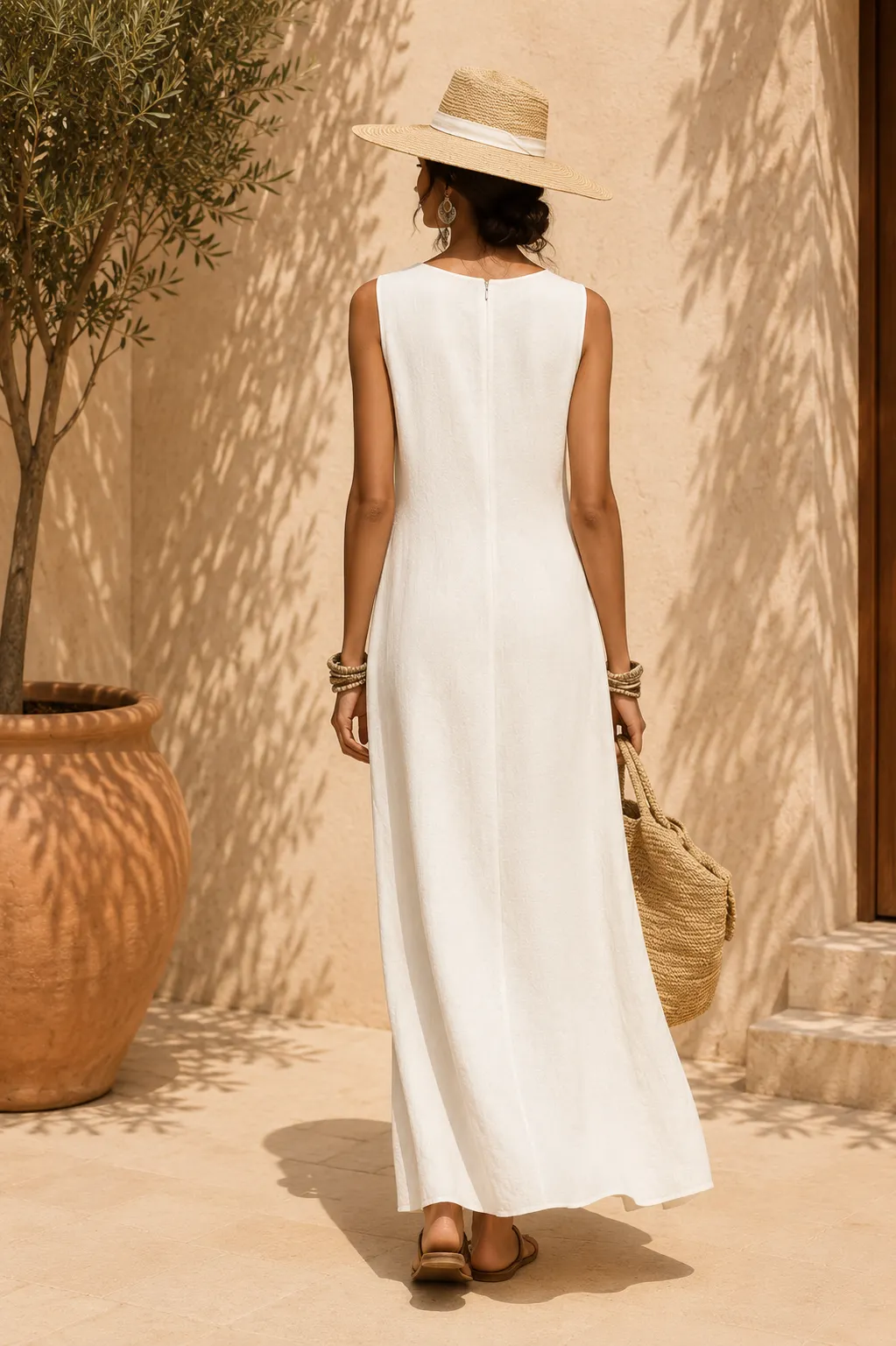 Minimalist Sleeveless A-Line Maxi Dress