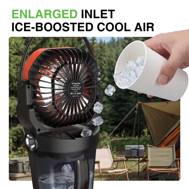 TaskStar Portable Camping Misting Fan Rechargeable 2L