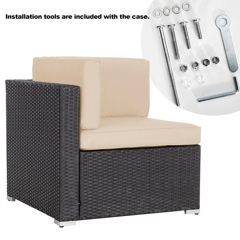 Jovahny Wicker/Rattan 6 - Person Seating Group with Cushions