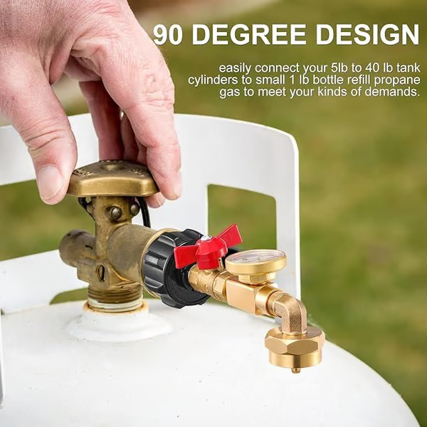✨This Week's Special Price $16.99💥 Top-Rated Propane Refill Elbow Adapter with Tank Gauge