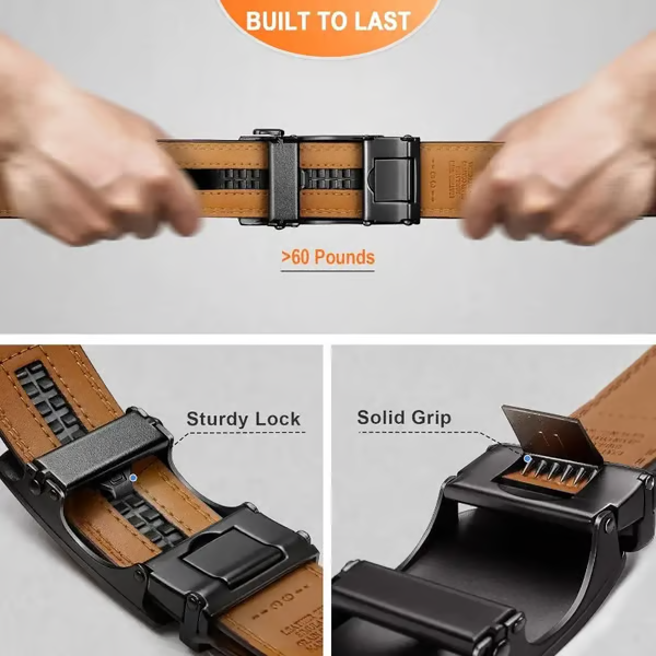 ✨Last Day 59% OFF -Leather Ratchet Belt With Adjustable Buckle