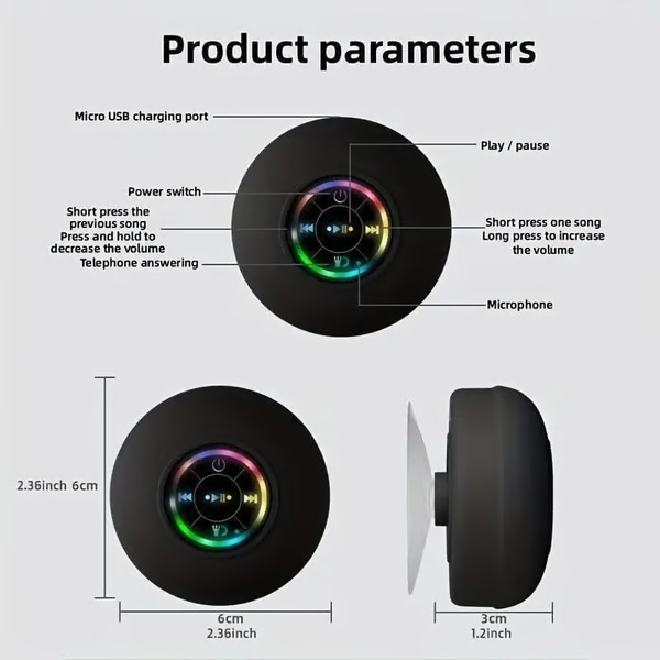 🔥🔥LAST DAY 59% OFF - Mini Bluetooth Waterproof Speaker with LED light🔊