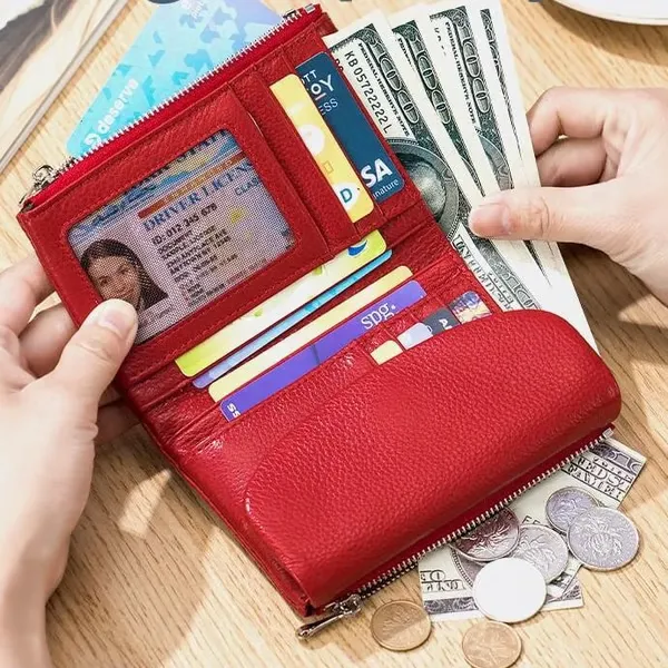 🔥⏰Unisex Pebble Real Leather RFID Wallet🔥