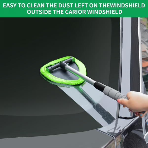 🔥Microfiber Car Windshield Cleaning Tool with Extendable Handle