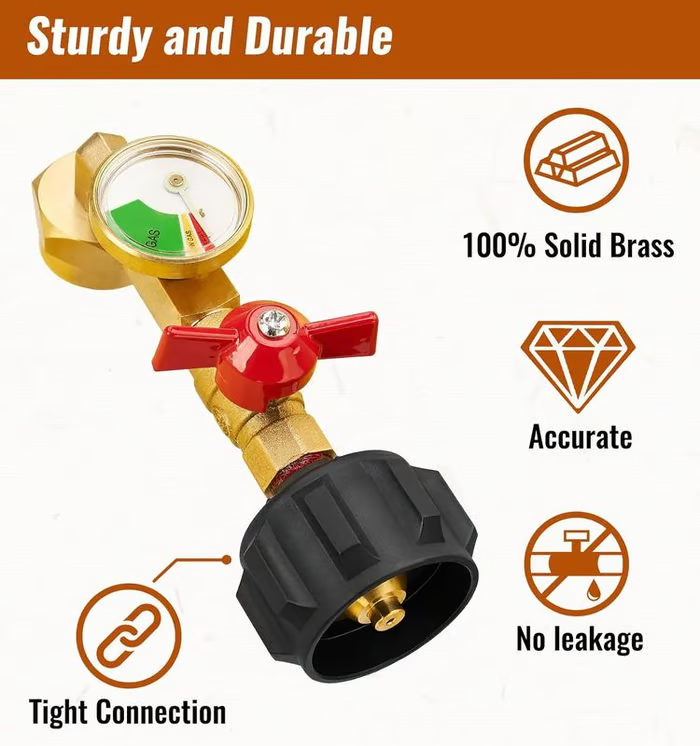 ✨This Week's Special Price $16.99💥 Top-Rated Propane Refill Elbow Adapter with Tank Gauge