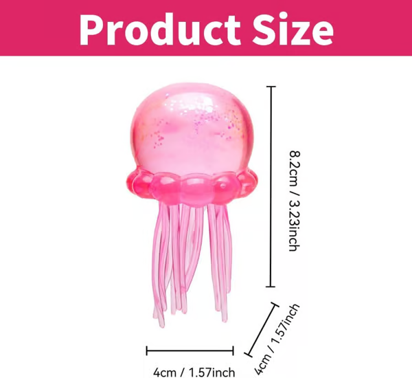 🐣EASTER SALE 59% OFF! ✨ Cute Glitter Jellyfish Squishy, Easter Basket Stuffer for Kids