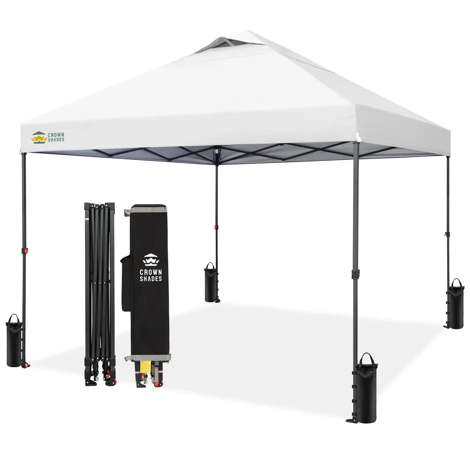 10x10 Pop Up Canopy - Patented Center Lock One Push Instant Outdoor Canopy Beach Tent with STO-N-Go Bag 8 Stakes & 4 Sand Bags