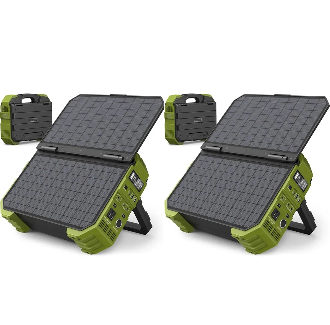 Spring Sale💥Last Day Buy 1 Get 1 Free💥Portable Power Station with Built-in Solar Panel