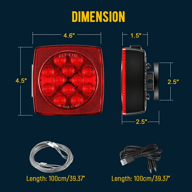 Partsam Wireless Magnetic Trailer Lights Kit for Trucks and Trailers