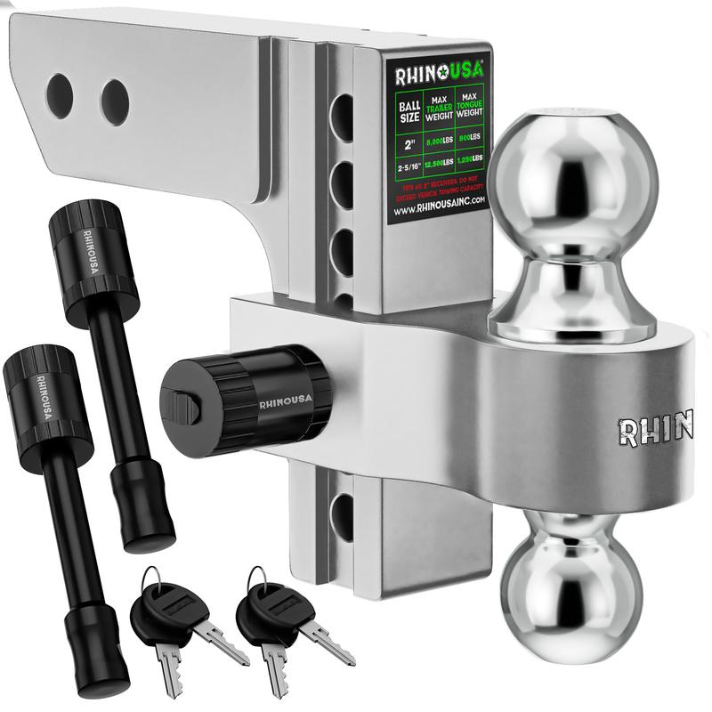 Adjustable 2-Inch Trailer Hitch Drop Receiver Aluminum