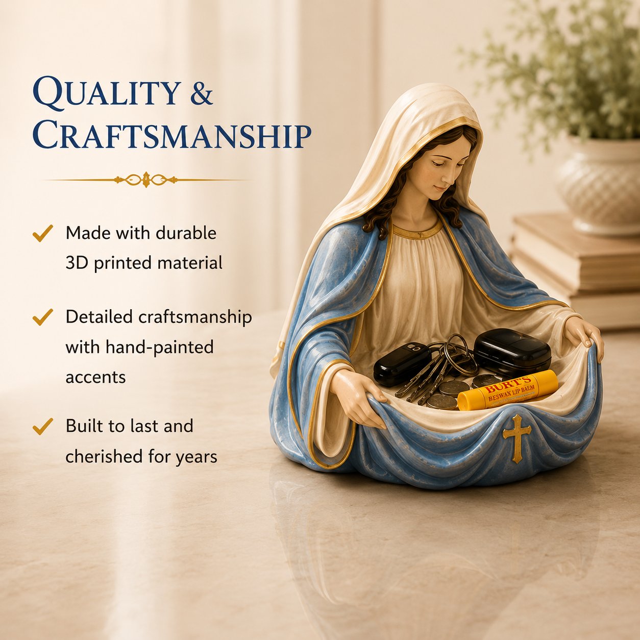 🙏Handmade Virgin Mary Catch-All Bowl
