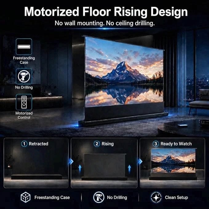 Motorized Projector Screen 🎬 Bring the Cinema Home! ✨