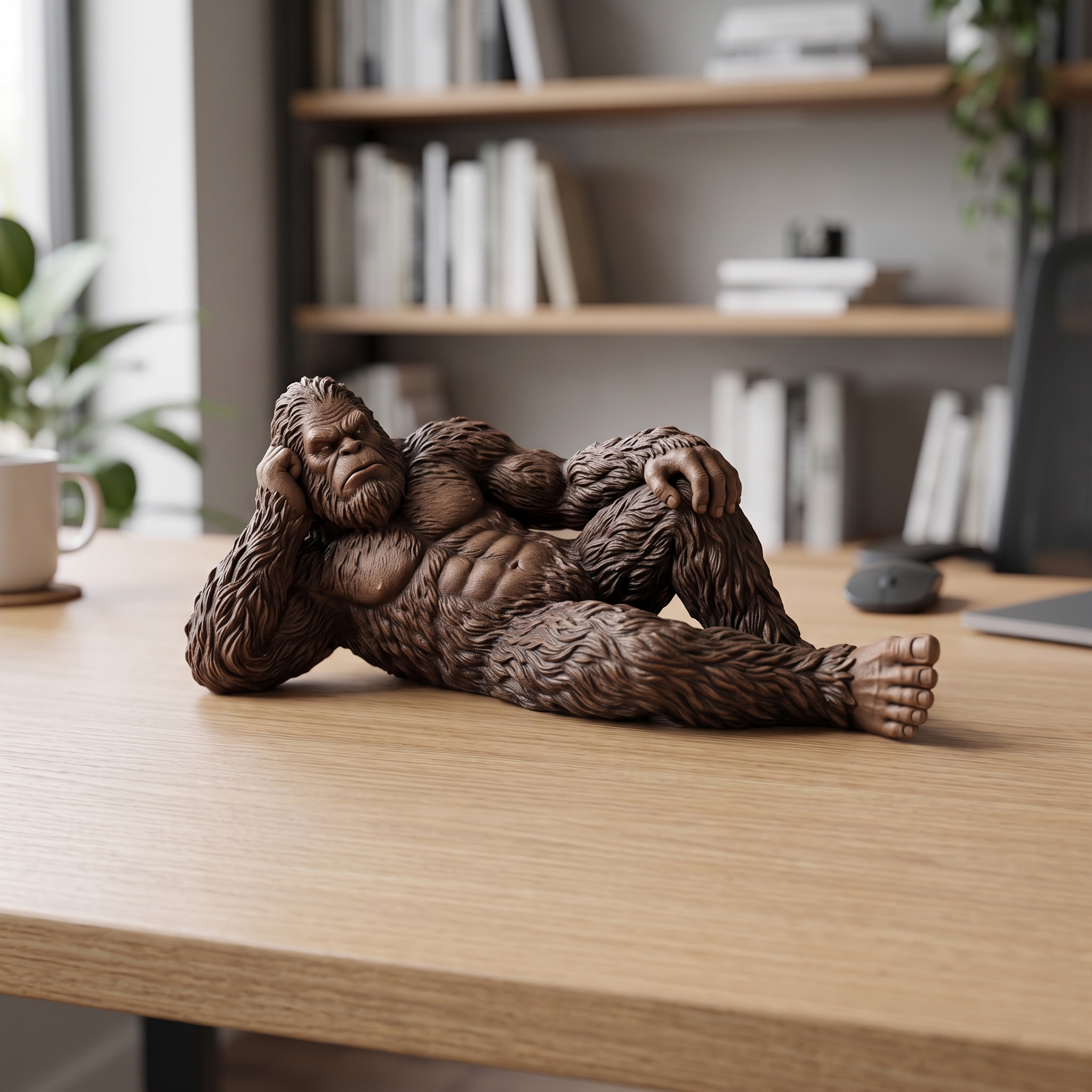 Reclining Sasquatch Middle Finger StatueSassy