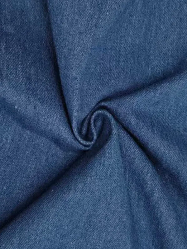 Loose Wide Leg Pleated Pockets Solid Color Jean Pants Bottoms Trousers