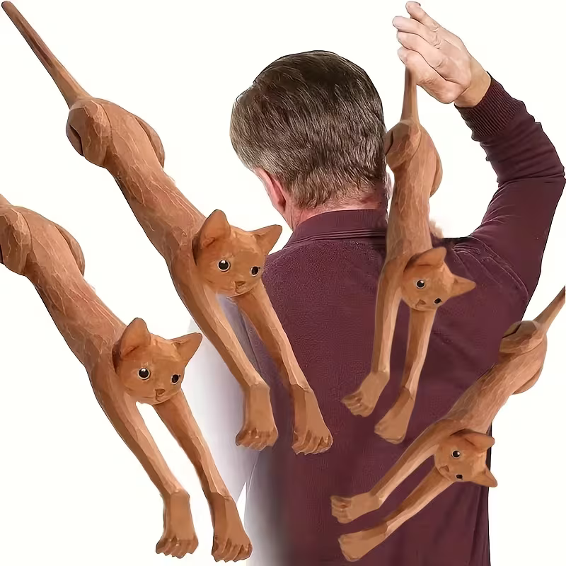 🐾 Stretch Into Comfort | Hand-Carved Cat Back Scratcher