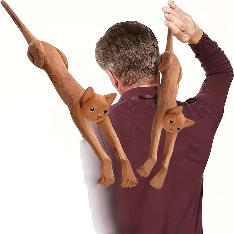 🐾 Stretch Into Comfort | Hand-Carved Cat Back Scratcher
