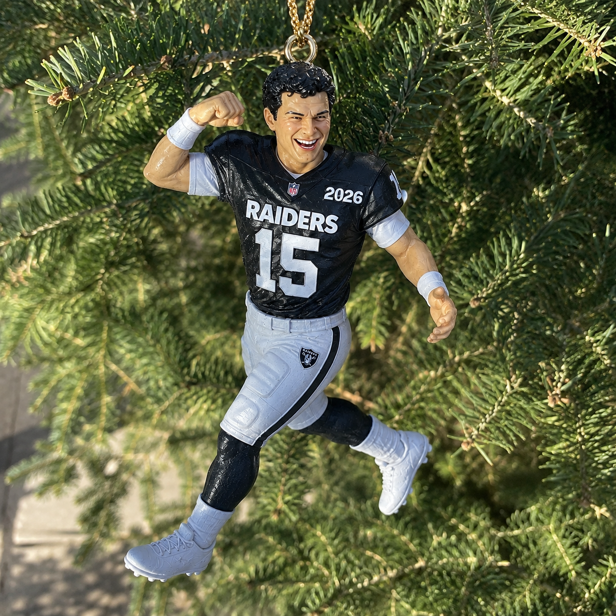 Fernando Mendoza No. 15 Raiders 2026 Christmas Ornament