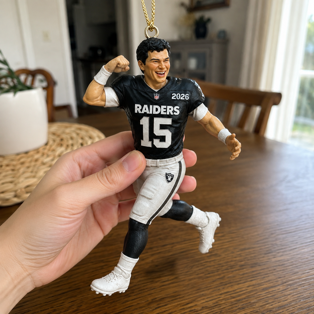 Fernando Mendoza No. 15 Raiders 2026 Christmas Ornament