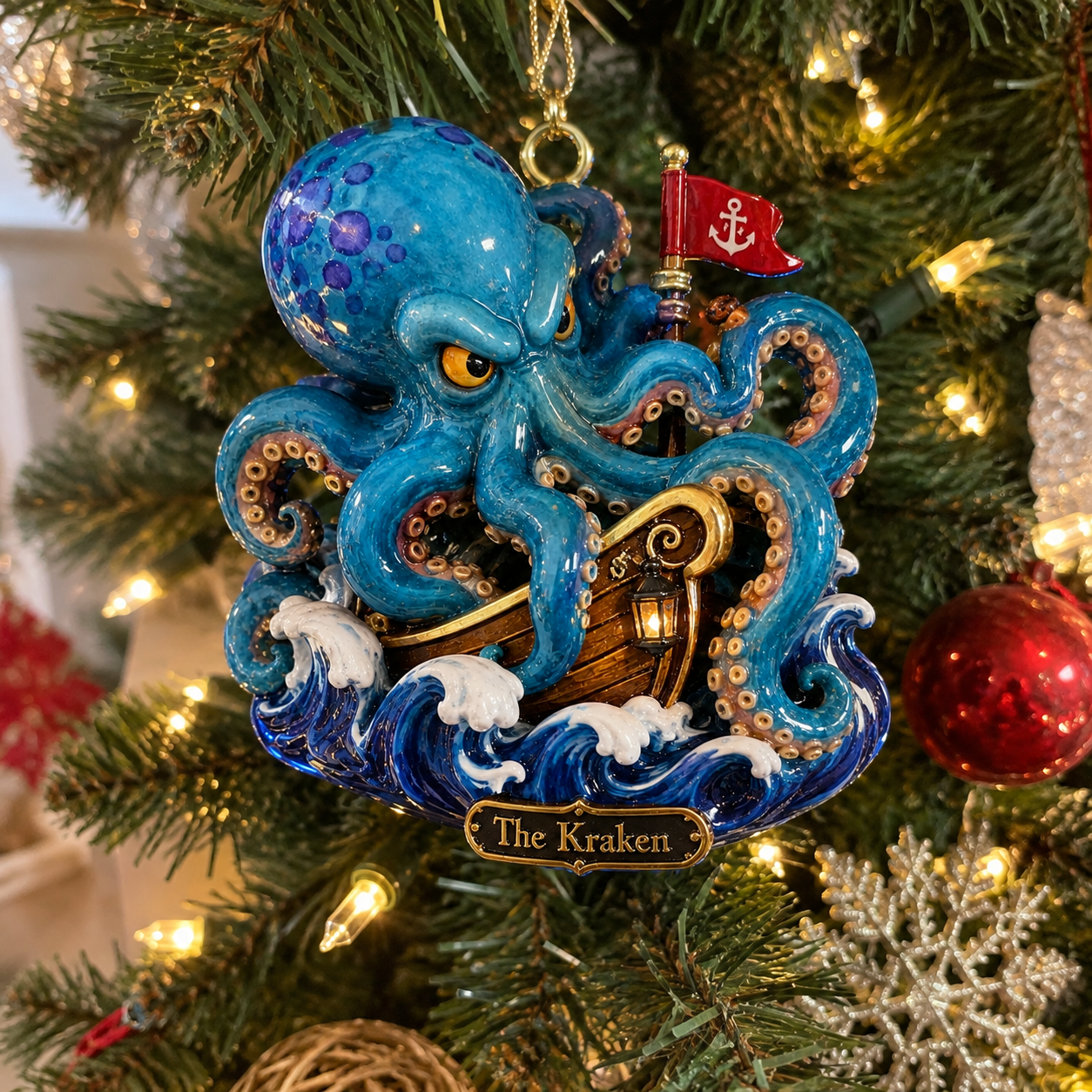 The Kraken Legendary Sea Monster Christmas Ornament