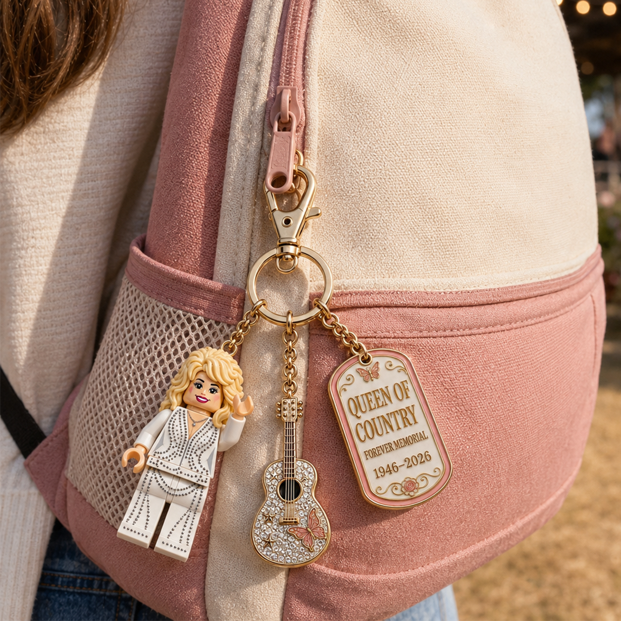 Dolly Parton Forever Memorial Keychain 1946–2026