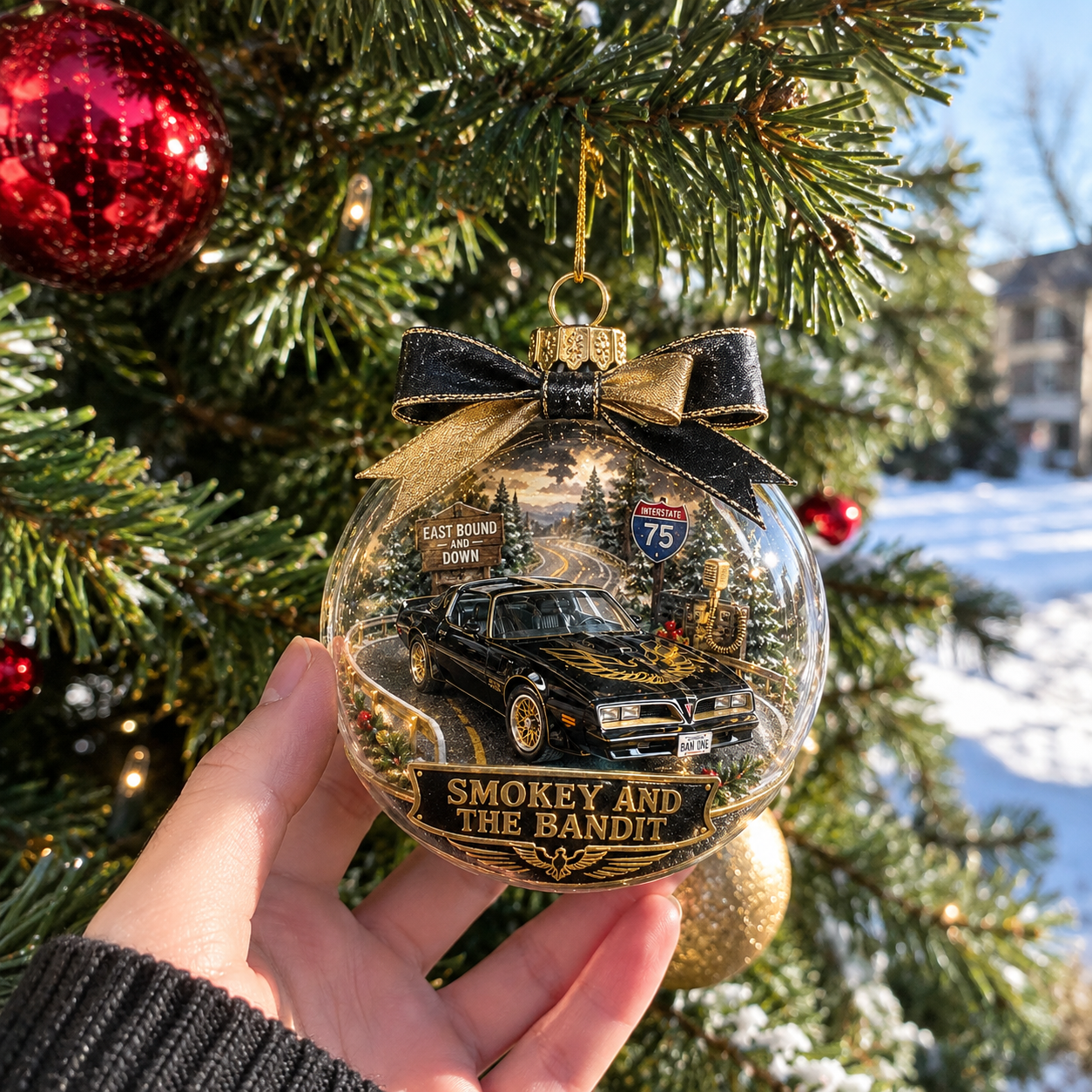 Smokey and the Bandit Black & Gold Trans Am Christmas Ornament