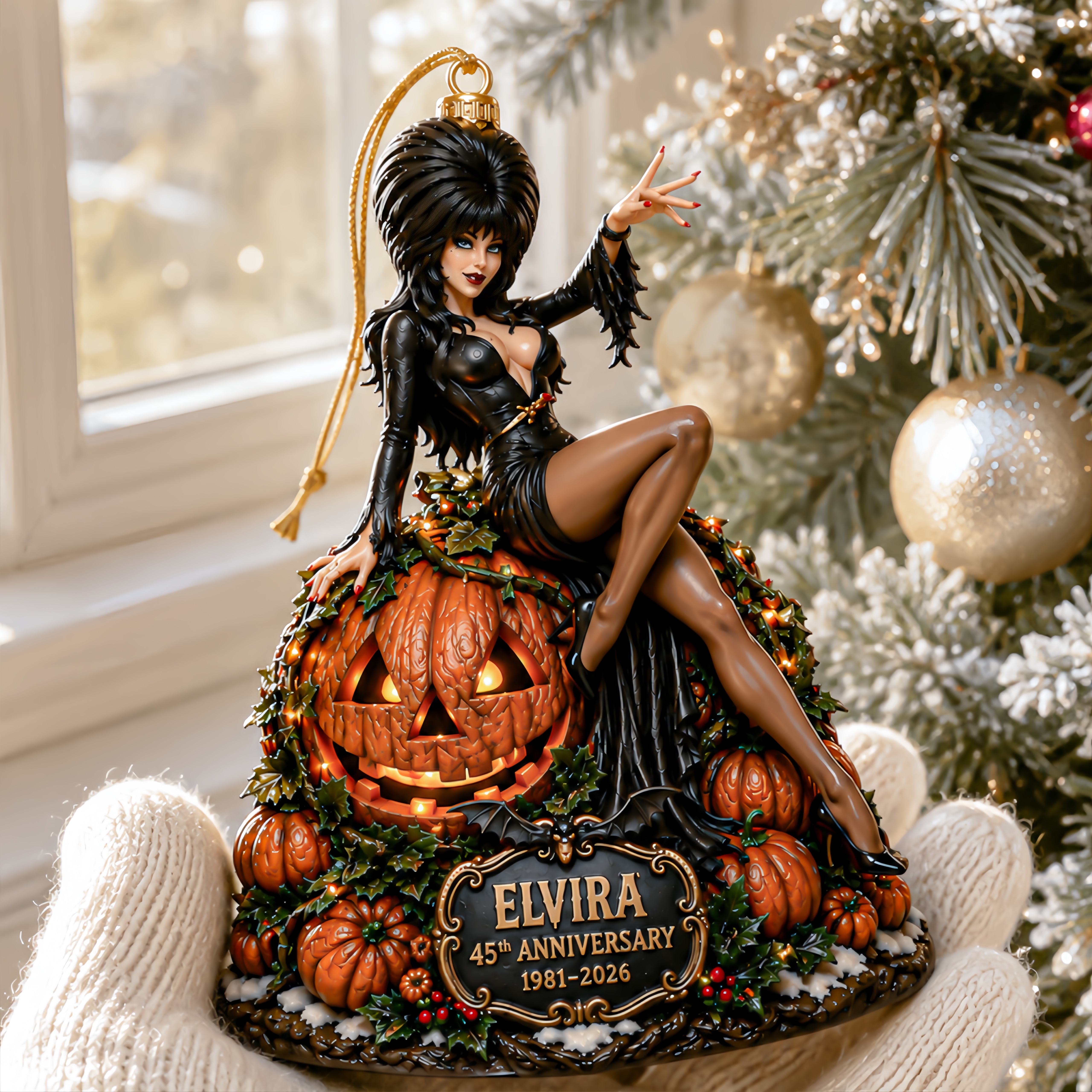 Elvira 45th Anniversary 1981-2026 Christmas Ornament