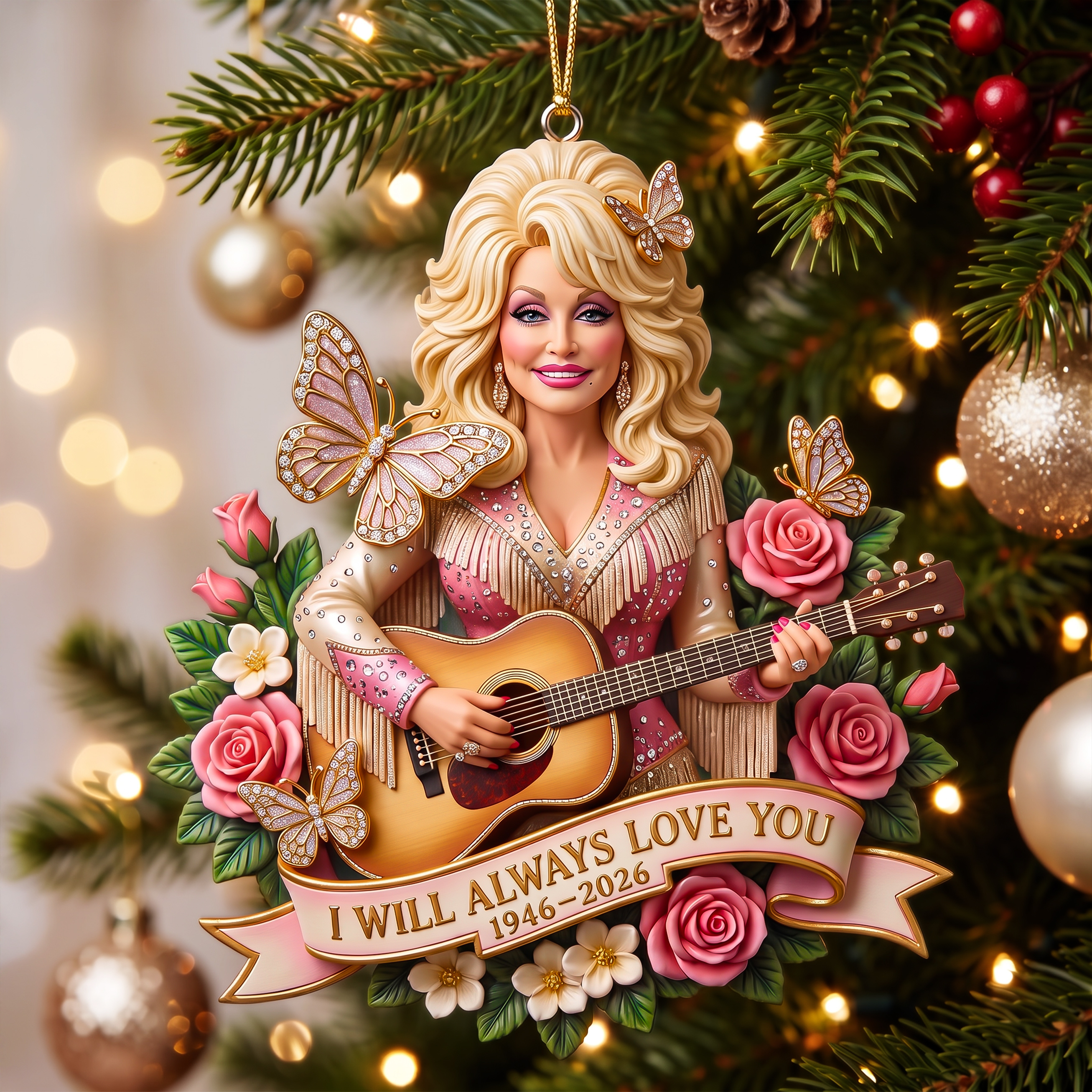 Dolly Parton I Will Always Love You Christmas Ornament
