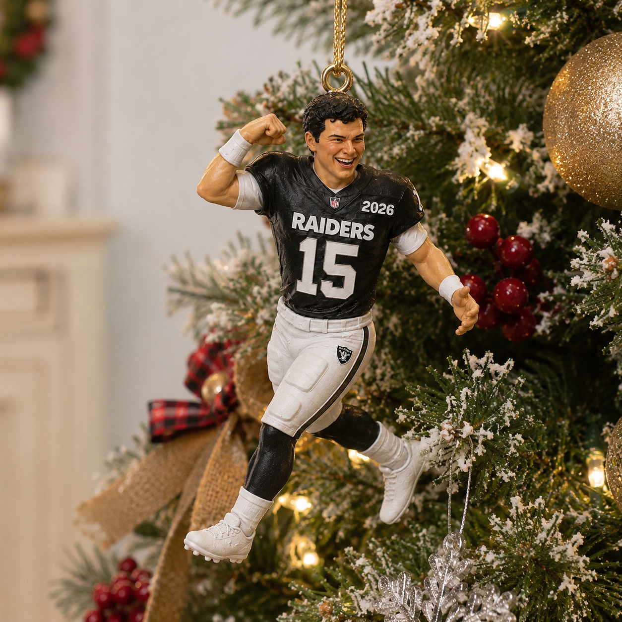 Fernando Mendoza No. 15 Raiders 2026 Christmas Ornament