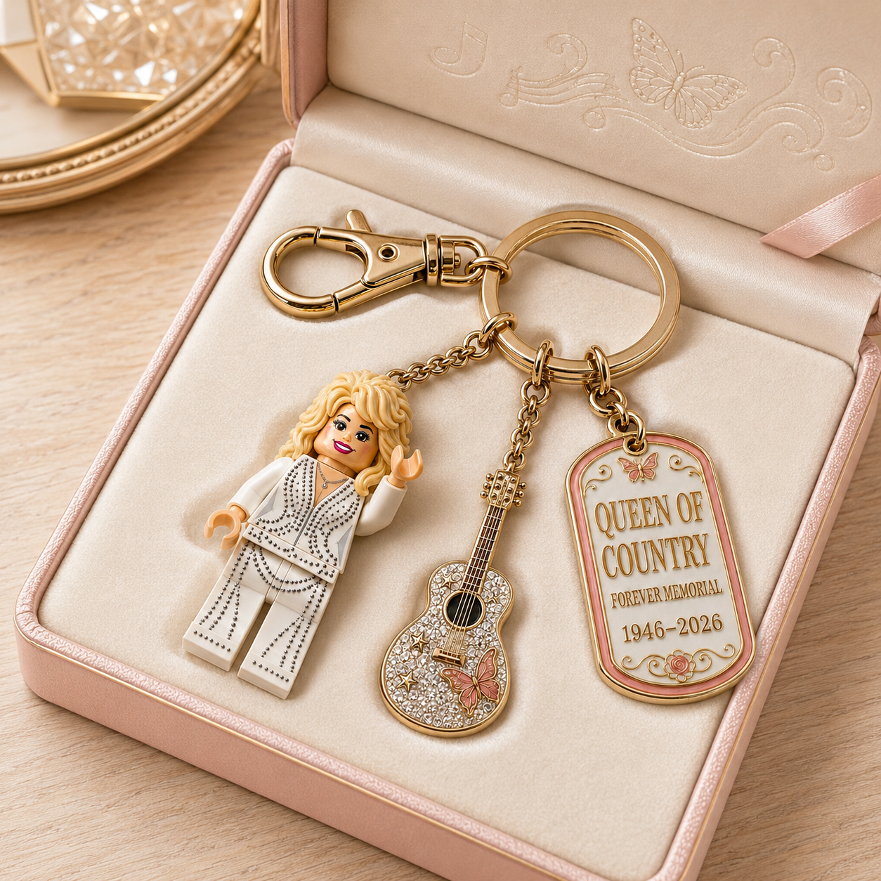 Dolly Parton Forever Memorial Keychain 1946–2026