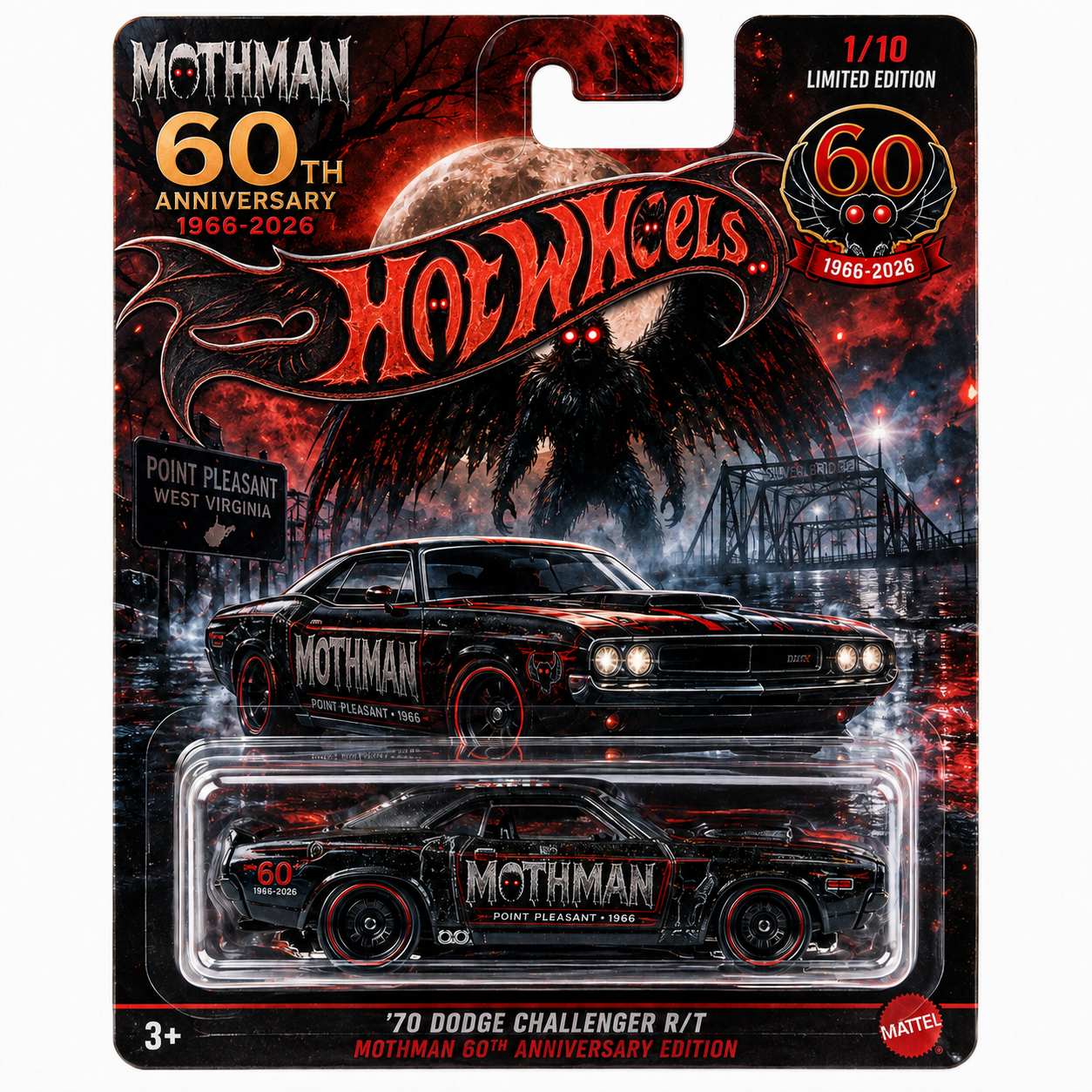 Mothman Red-Eyed Road 60th Anniversary Die-Cast Collector Car