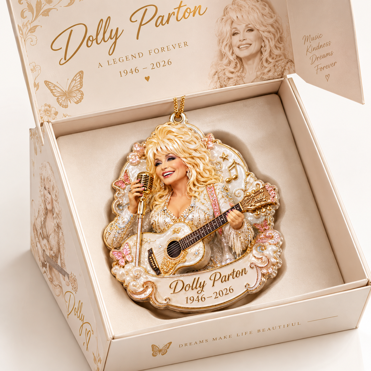 Dolly Parton Forever 1946–2026 Memorial Christmas Ornament