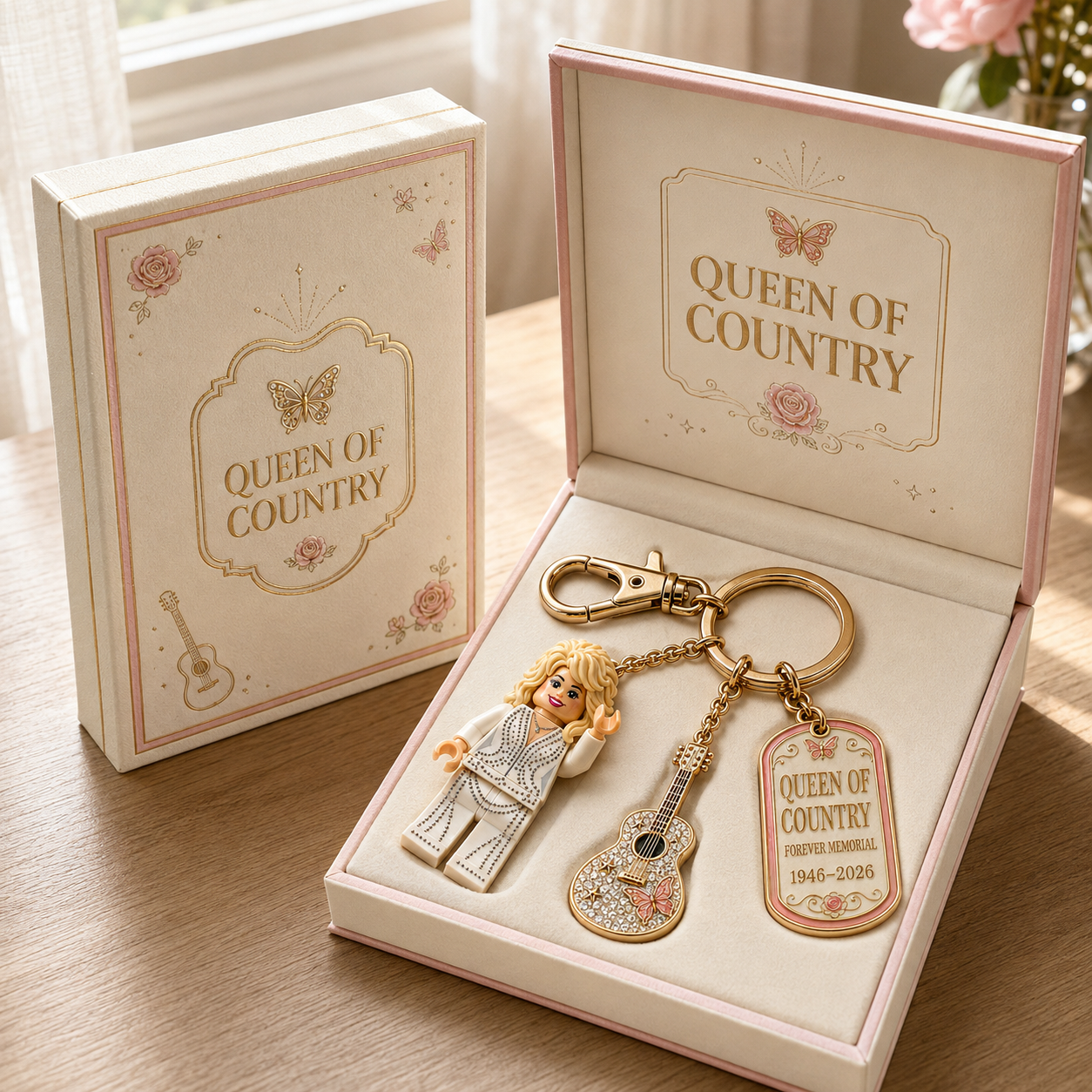 Dolly Parton Forever Memorial Keychain 1946–2026