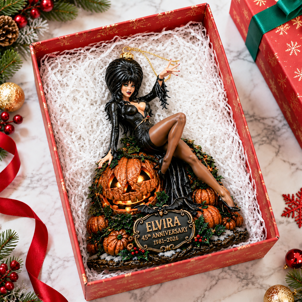 Elvira 45th Anniversary 1981-2026 Christmas Ornament