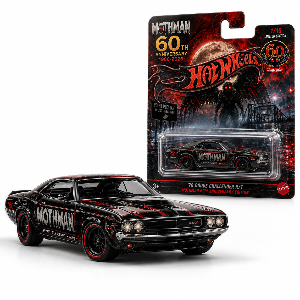 Mothman Red-Eyed Road 60th Anniversary Die-Cast Collector Car