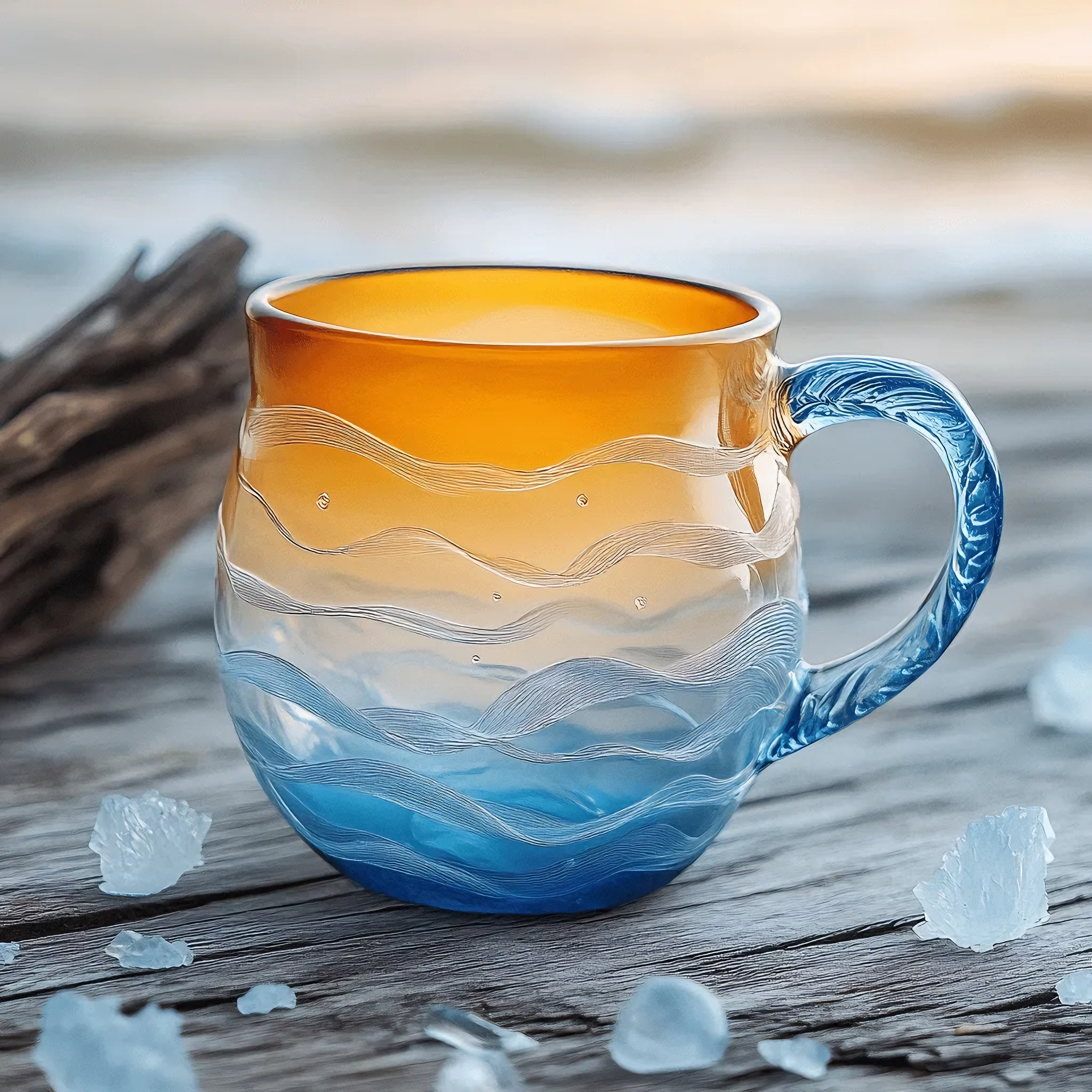 Sunset Ocean Glass Cup