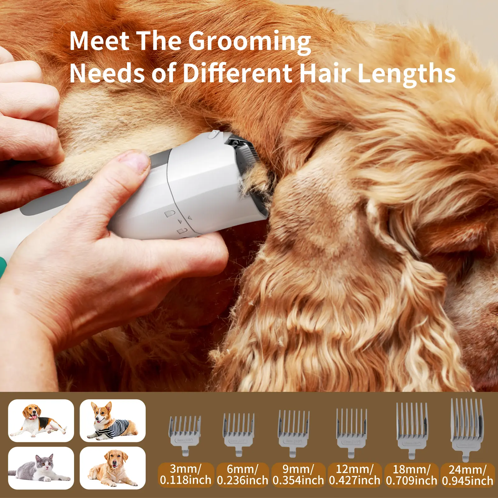 Pet Groomer 7-in-1 Vacuum Clippers for Dogs & Cats