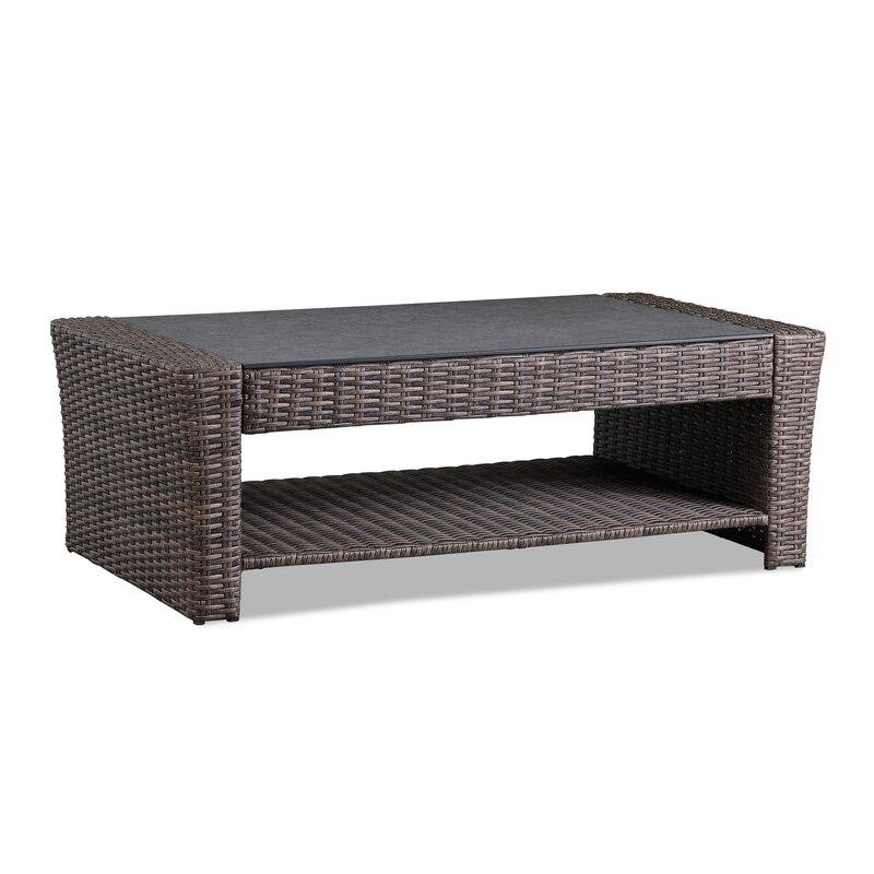 Emlee Wicker/Rattan 4 - Person Seating Group with Cushions