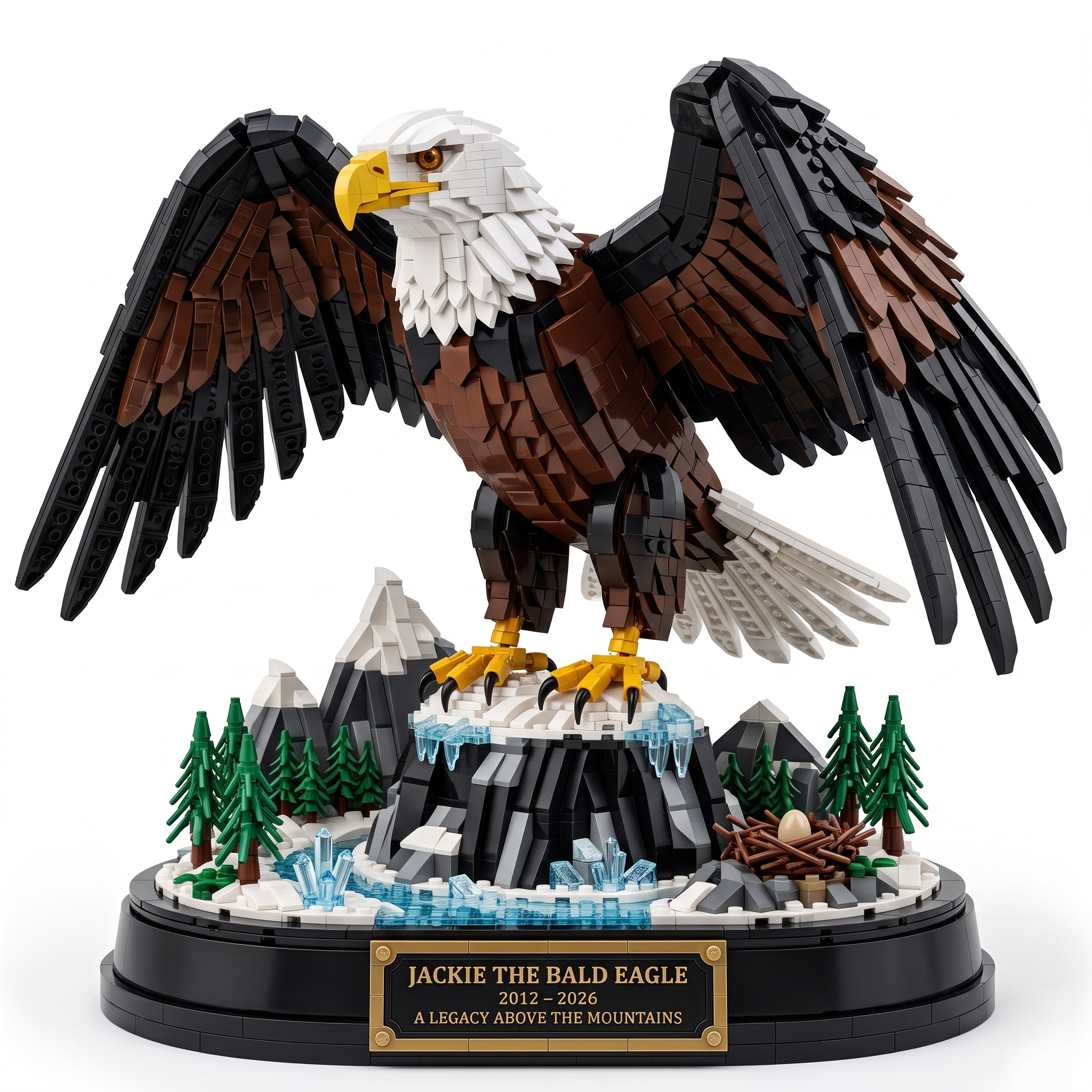 Jackie The Bald Eagle 2012–2026 Guardian of the Valley Brick Set