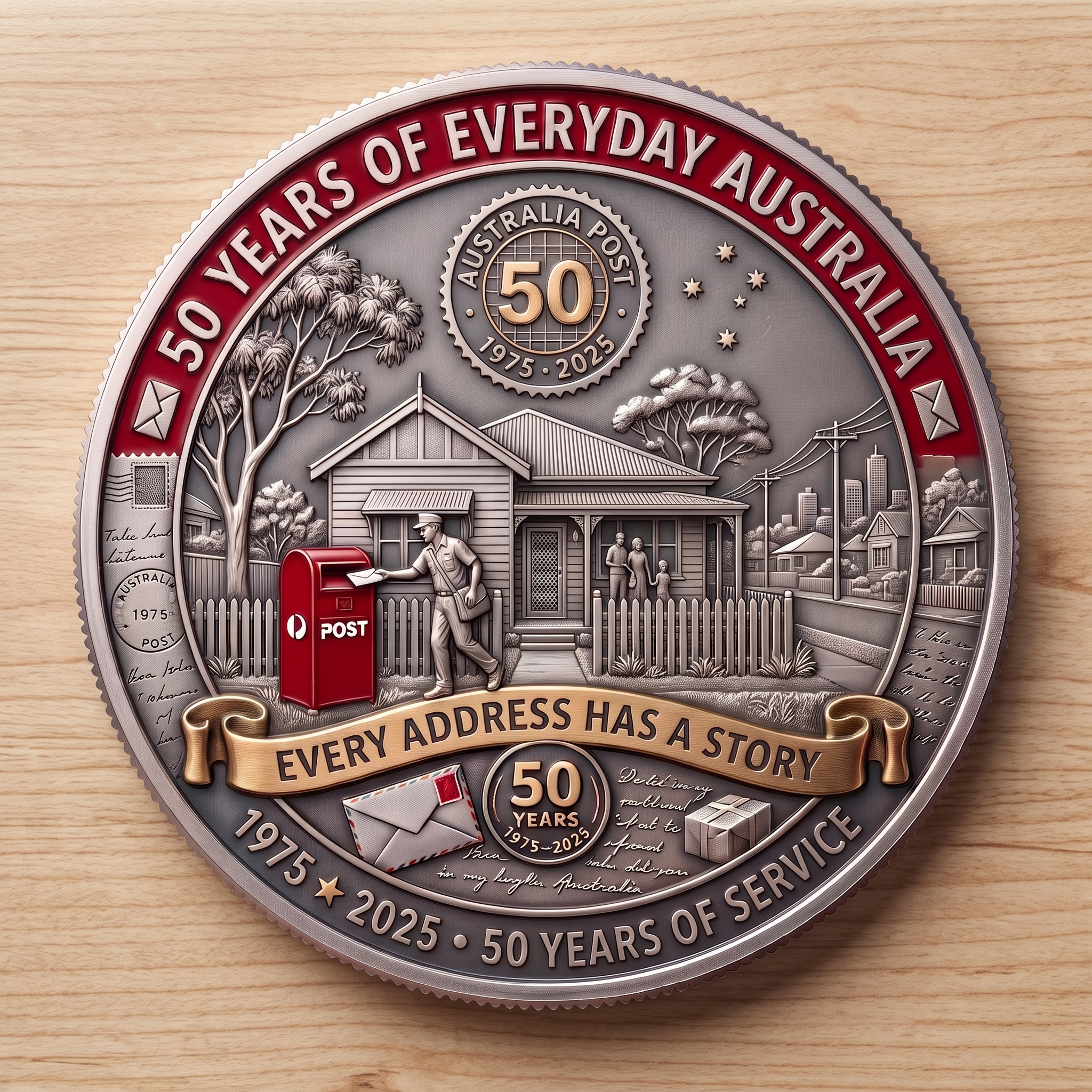 AU Post 50th Anniversary Commemorative Coin