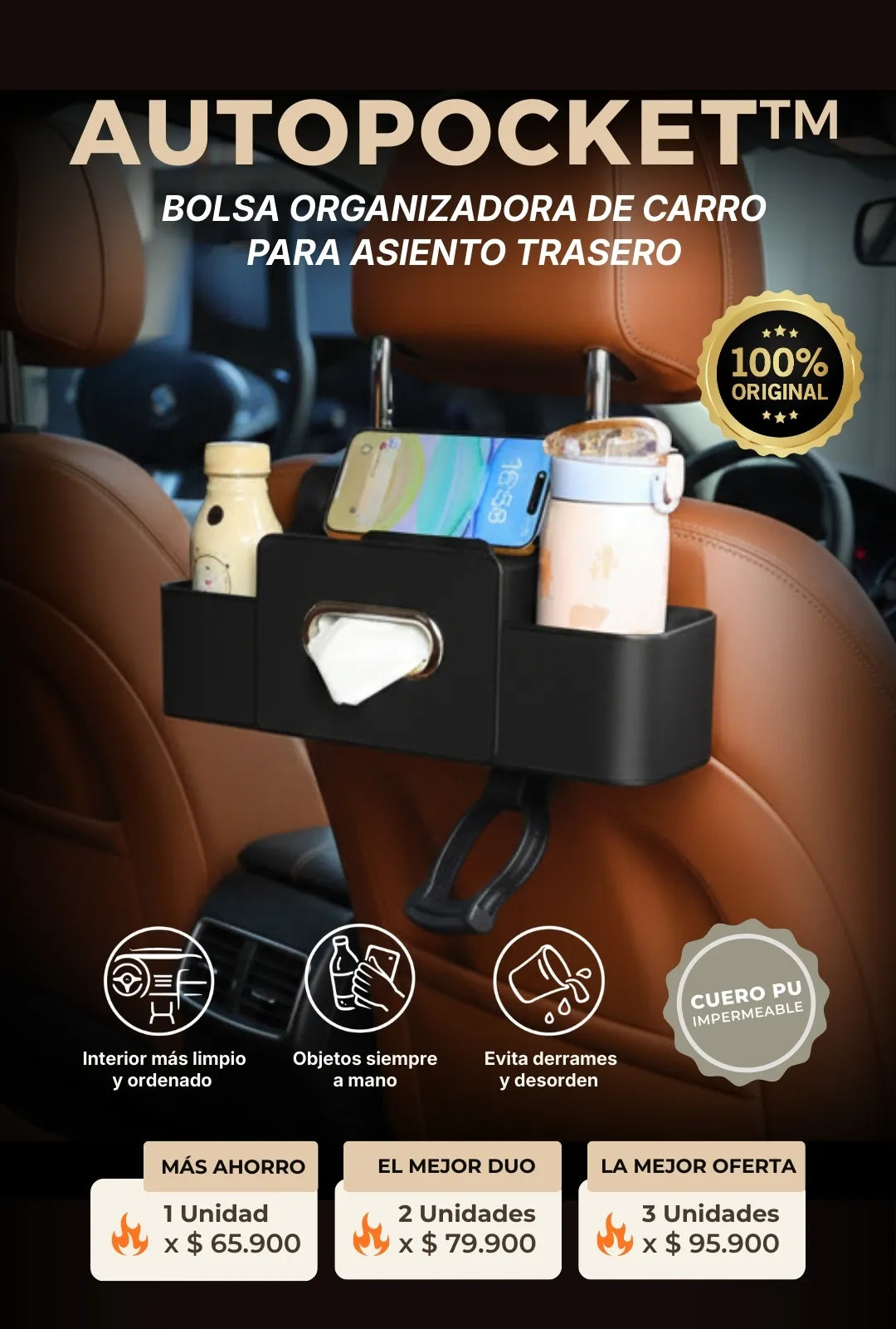 📌📌Bolsa organizadora de carro para asiento trasero