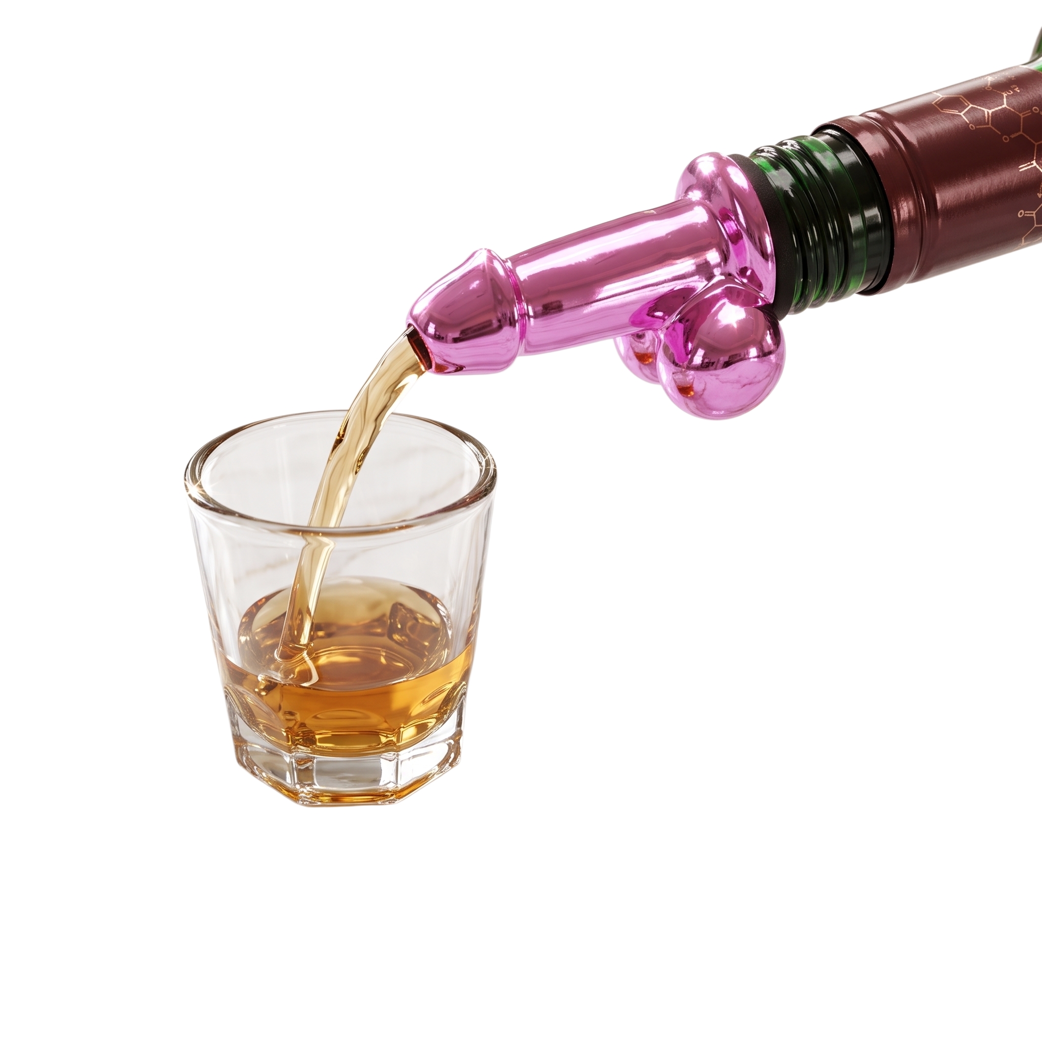 Metallic Pink Novelty Bottle Pourer