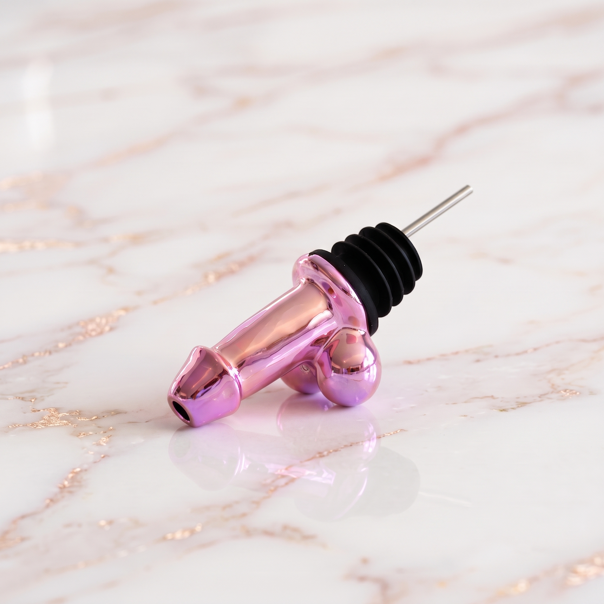 Metallic Pink Novelty Bottle Pourer