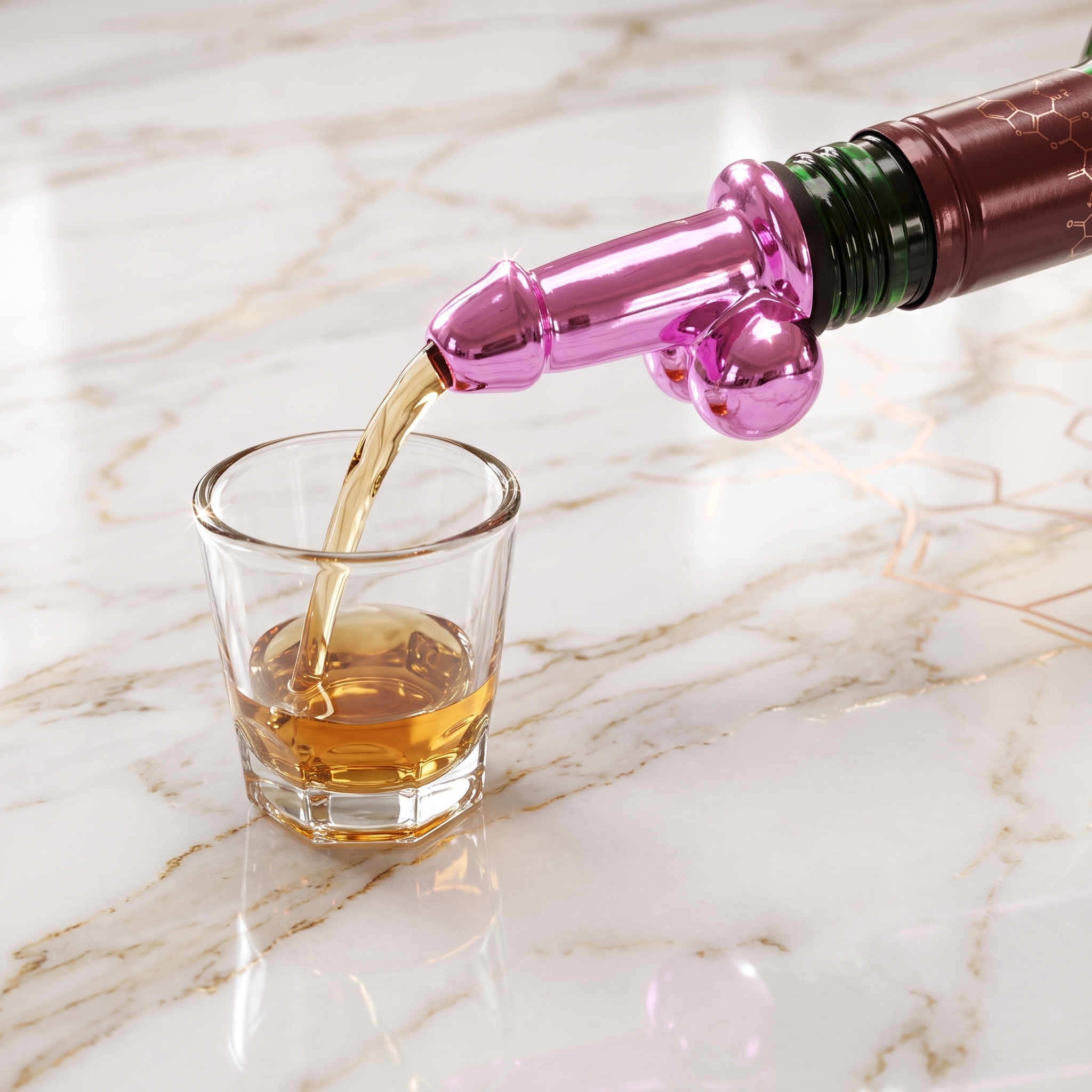 Metallic Pink Novelty Bottle Pourer