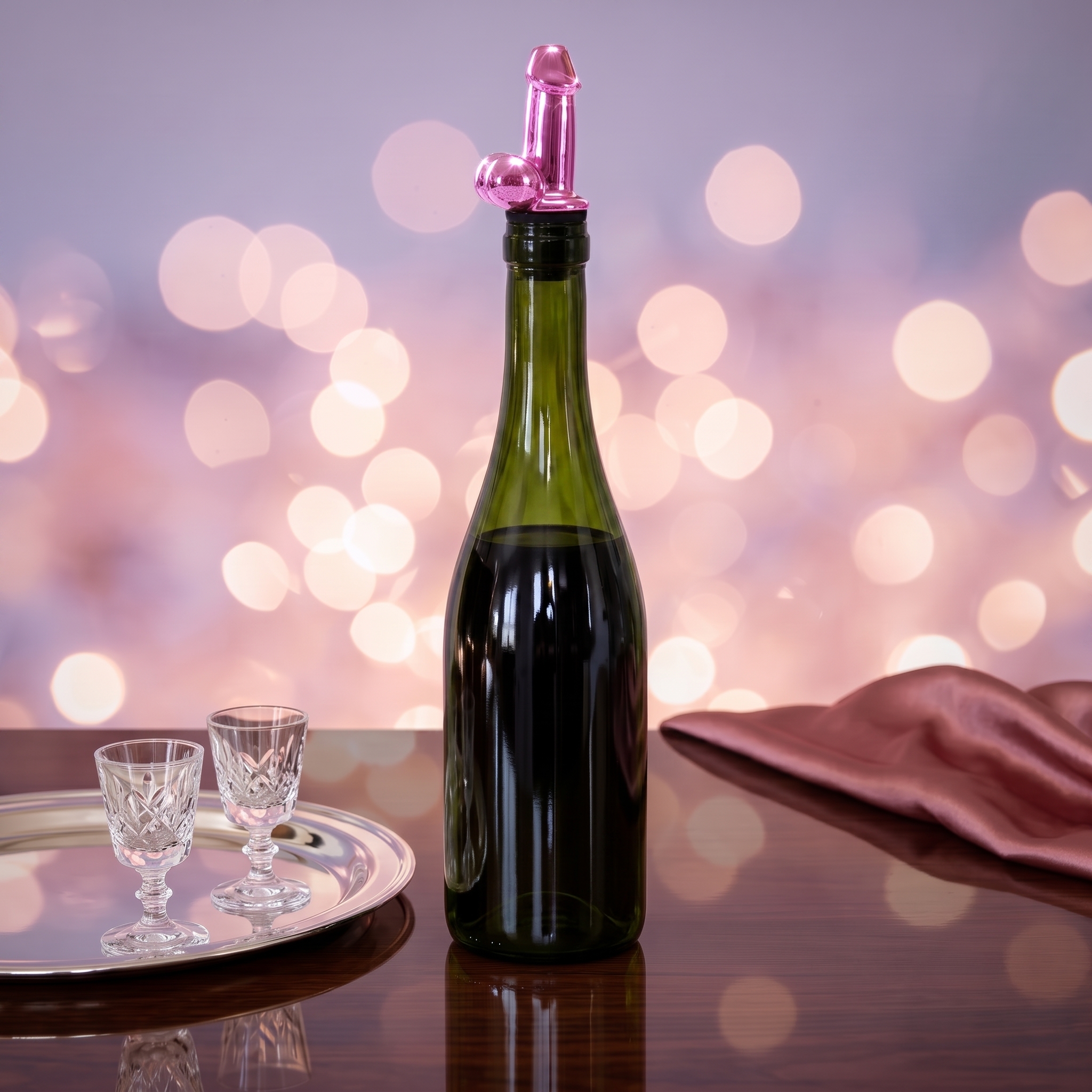 Metallic Pink Novelty Bottle Pourer