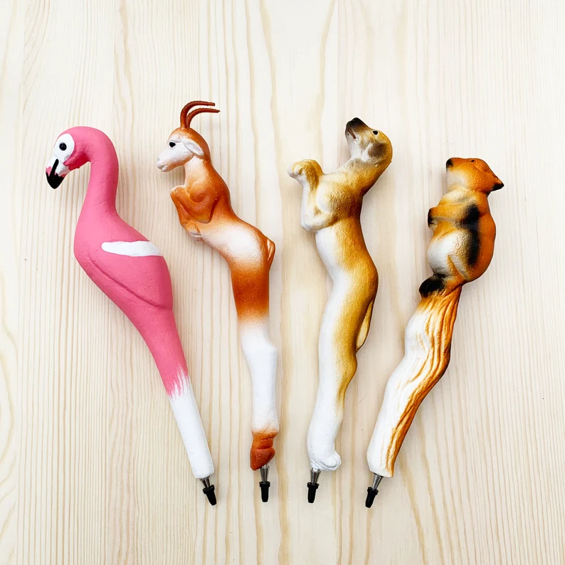 🦩 Handcrafted Wooden Animal Ballpoint Pens