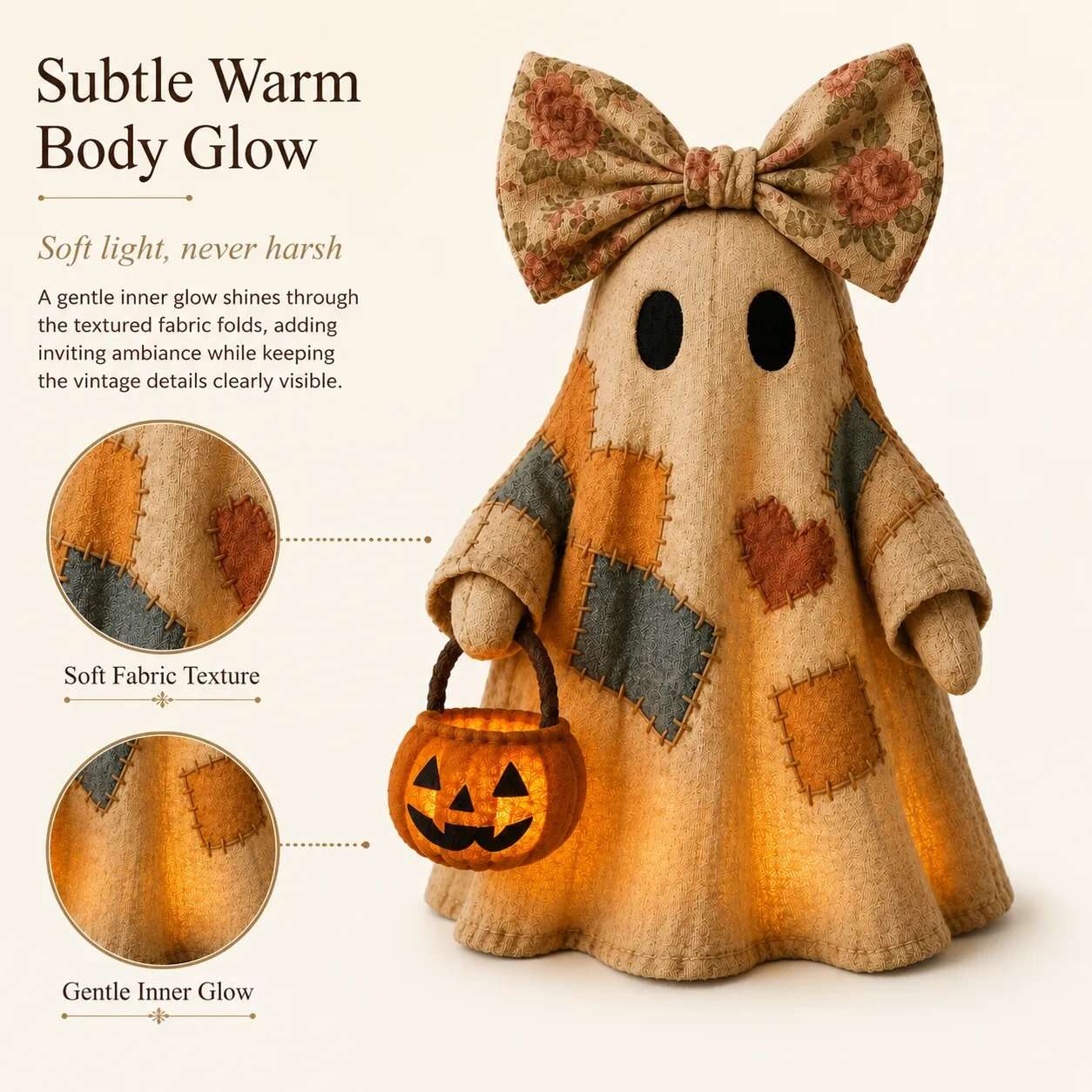 🏆Limited Time Sale 49% OFF🍂👻 Lighted Vintage Patchwork Ghost