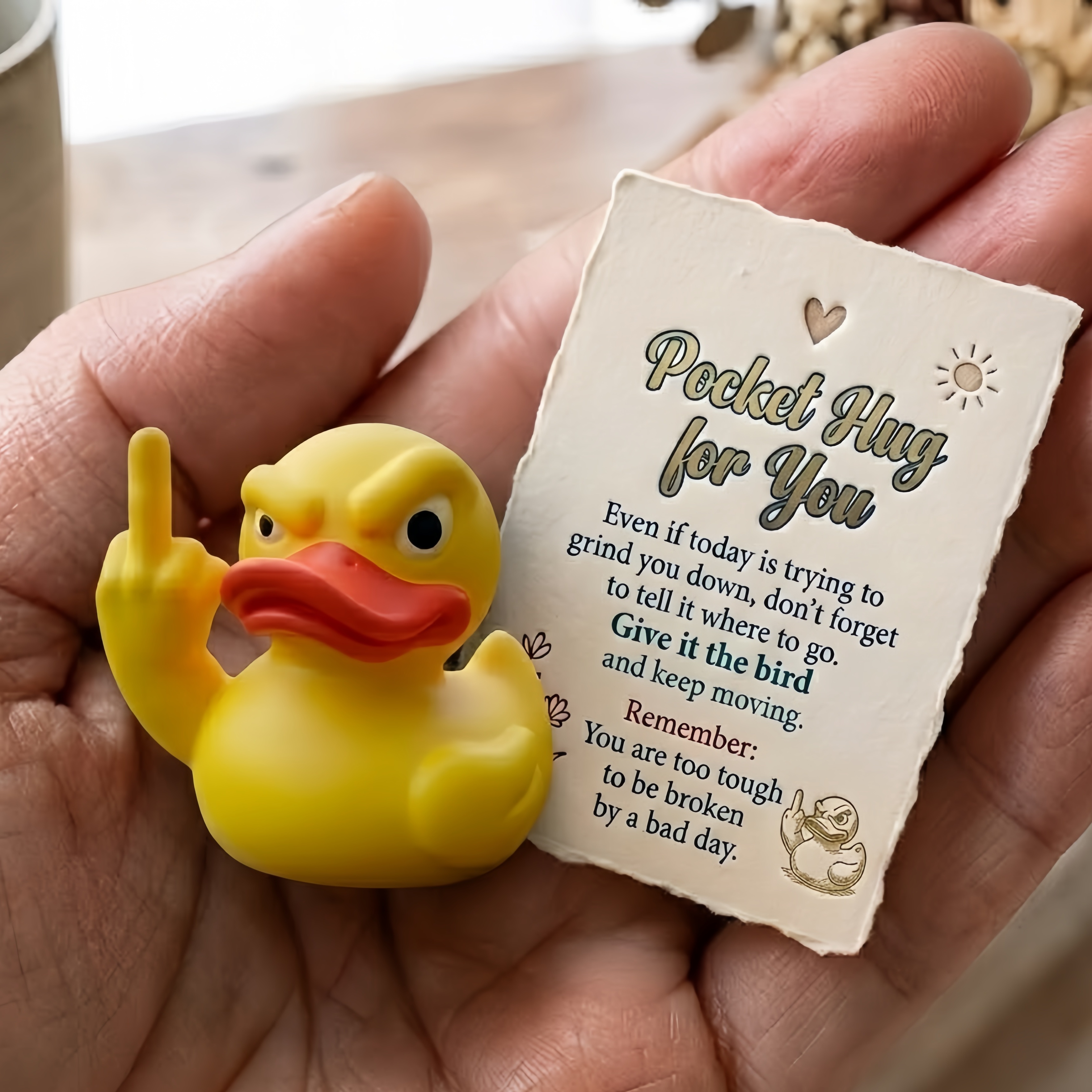 Middle Finger Duck Pocket Hug