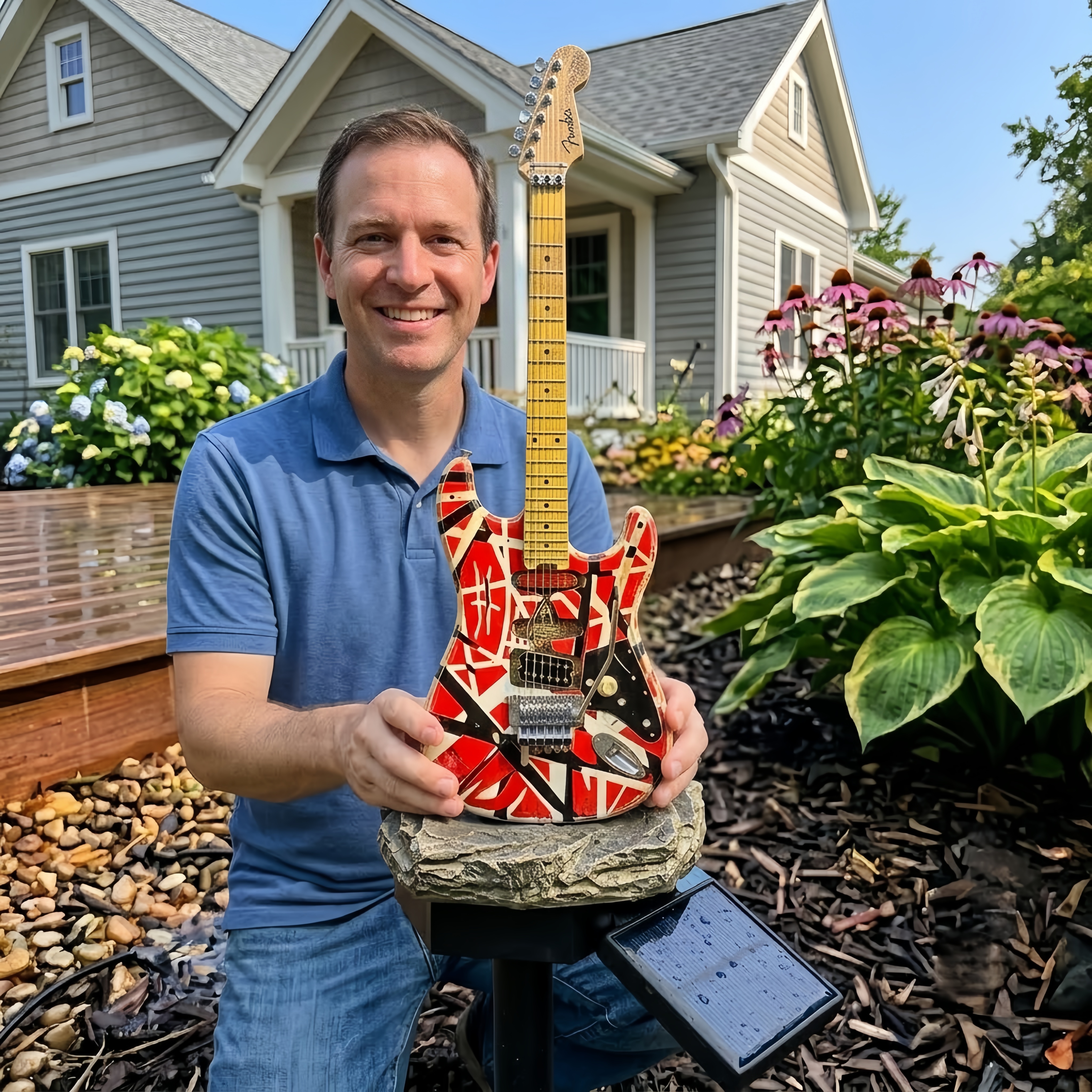 Rock Guitar Solar Garden Light