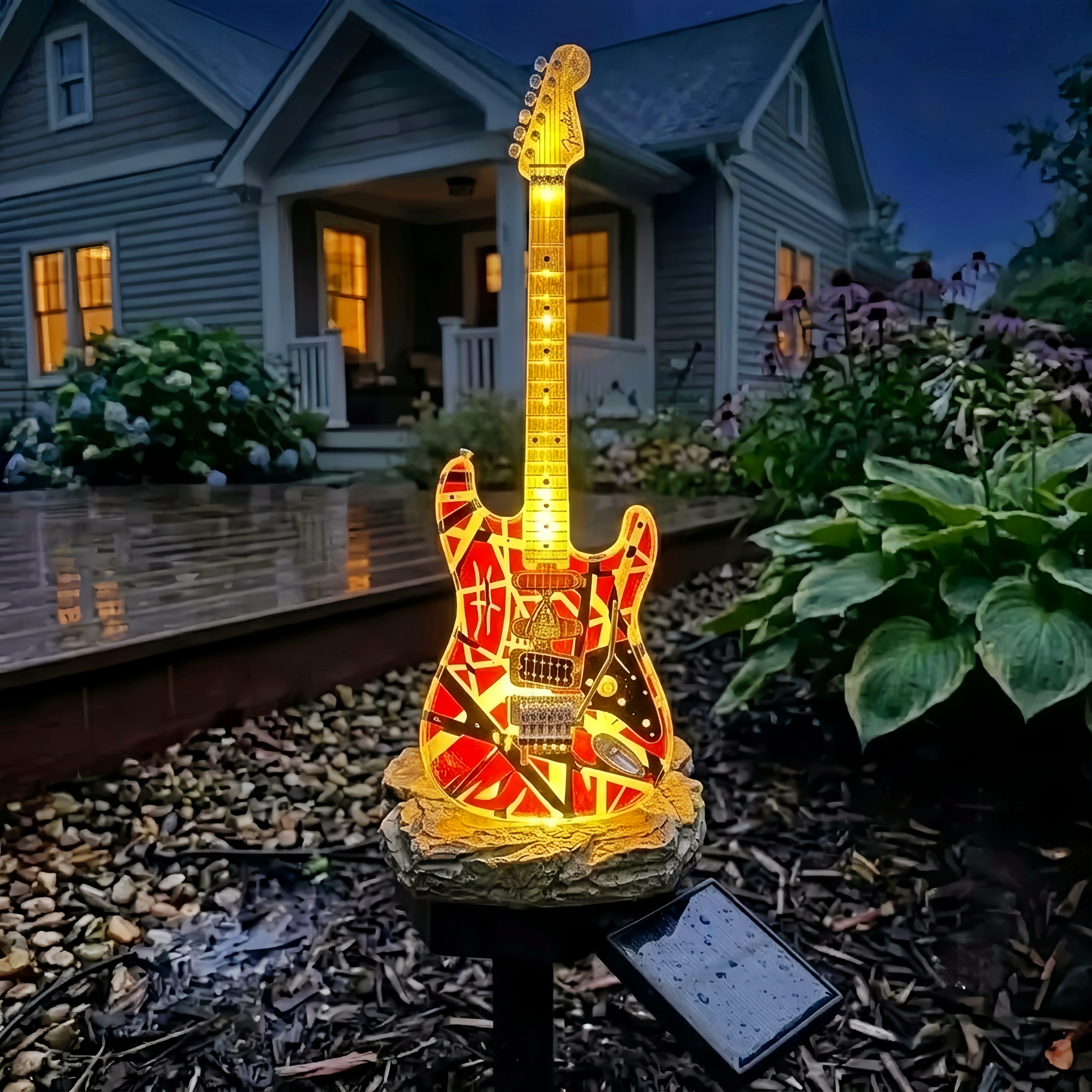 Rock Guitar Solar Garden Light