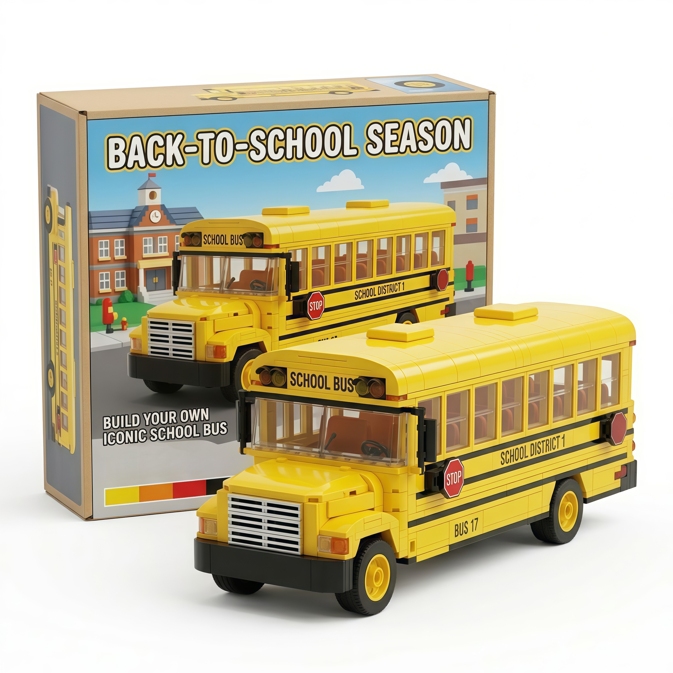 Back-to-School Season School Bus Building Set